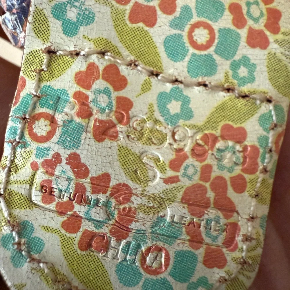 Fossil Screenprint Floral Braided‎ Woven Belt Women's Y2K Boho Sz S 41”
